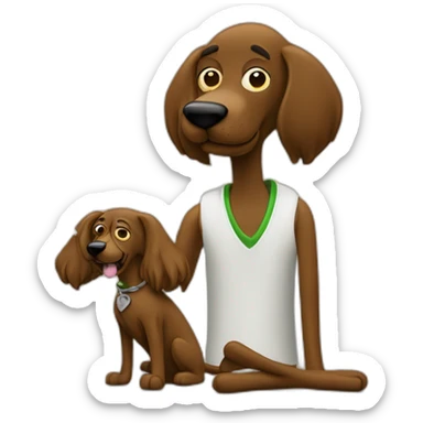 Snoop dog smoking a joint. He’s with a shaggy brown dog. Smoke from the joint says happy birthday! sticker