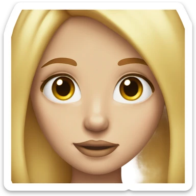 Girl with half blonde hair and half red hair with make up on sticker