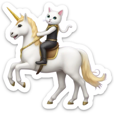 Cat on a unicorn  sticker