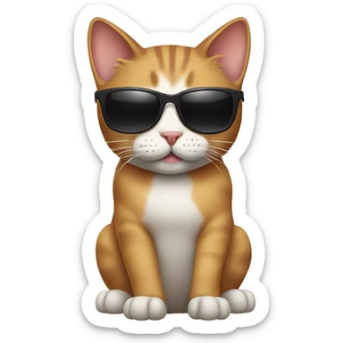 Cat with sunglasses sticker