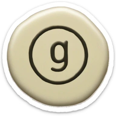 Stamped wax circle with a G letter sticker