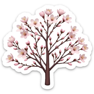 cherryblossom white bush sticker
