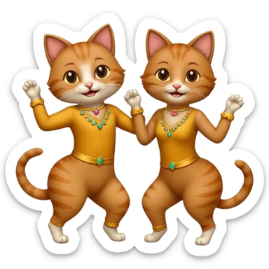 Cats couple salsa dancing  sticker