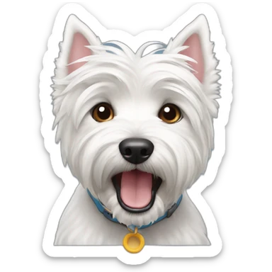 Perro westie con la lengua fuera sticker