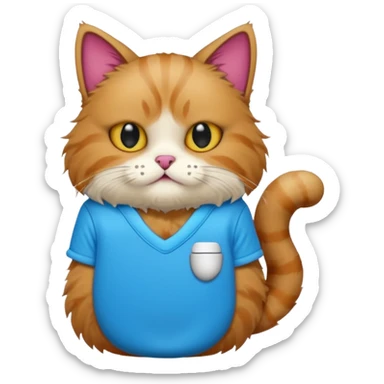 Weird cat wearing skibidi toilet shirt sticker