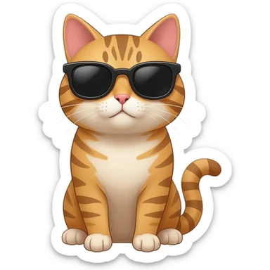 Cat wearing sunglasses sticker