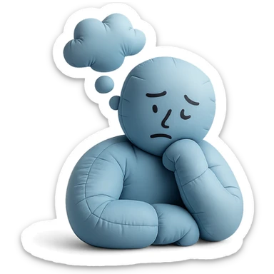 doodle person thinking sticker