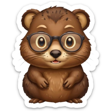 spectacled beaver with clotches sticker