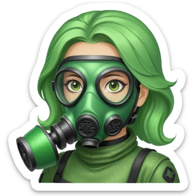 glitter green viper valorant female gas mask sticker