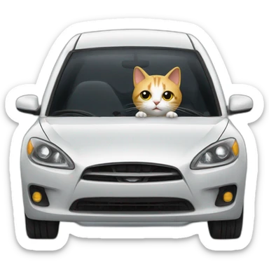 Cat drive a car sticker
