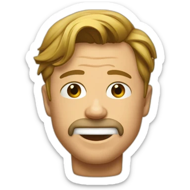 brad pitt sur toilette sticker