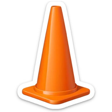 orange traffic cone, simple and iconic sticker