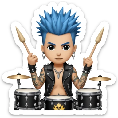 punk animal drummer sticker