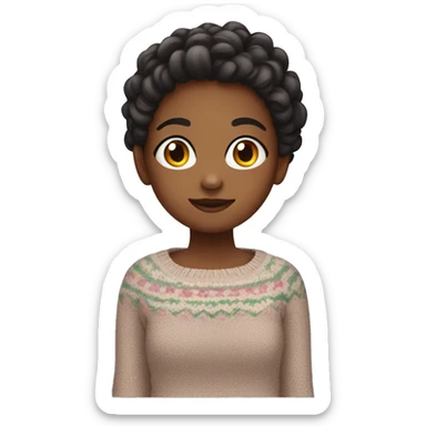 girl wearing cute sweater  sticker