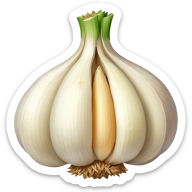 minced garlic emoji - garlic clove with minced garlic at one side sticker