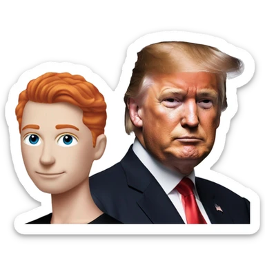 Trump and a redhead man on the cover of Vougue magazine  sticker