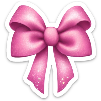 Pink hair bow with sparkles sticker
