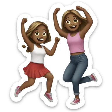 Two girl dancing  sticker