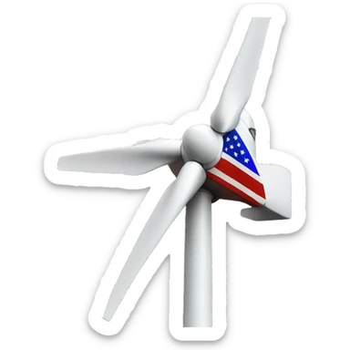 Wind turbine in usa flag colors sticker