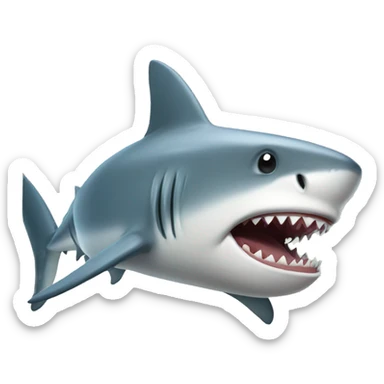 Shark on scateboard sticker