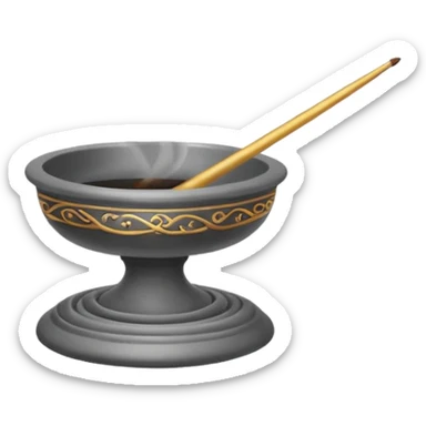 Burning incense on a traditional leaning holder  sticker