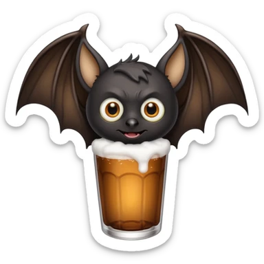 black bat drinkig sprite sticker