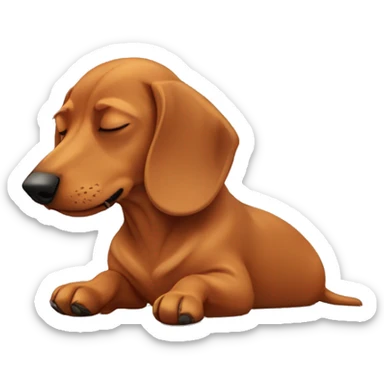 sleeping dachshund sticker