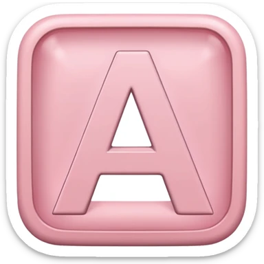 The letter A in a light pink sqaure sticker