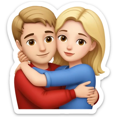 couple hugging sticker