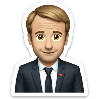 Emmanuel Macron qui promène son chien sticker