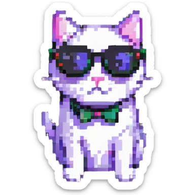 stylish cat in sunglasses sticker