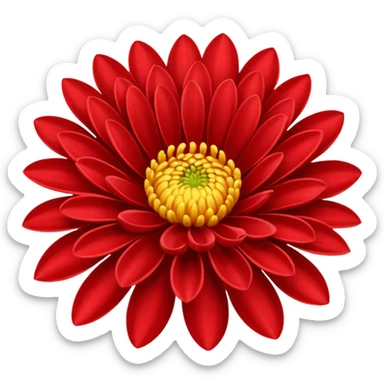chrysanthemum flower red sticker