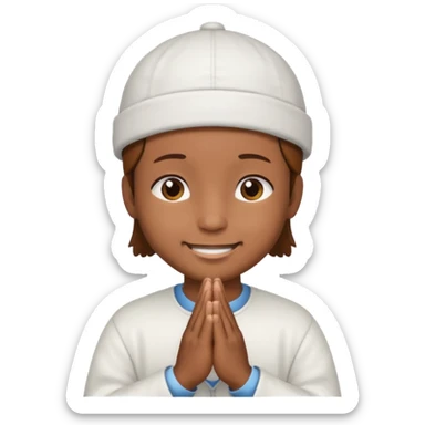 Buatkan emoticon siap pakai. Seseorang sedang sholat. sticker