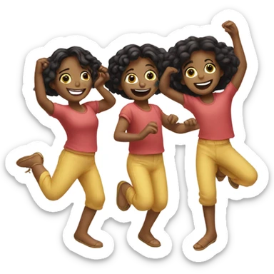 Triplets dancing sticker