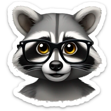raccoon with glasses sticker