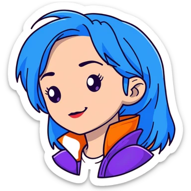 Evie from Disney's Descendants with blue hair sticker