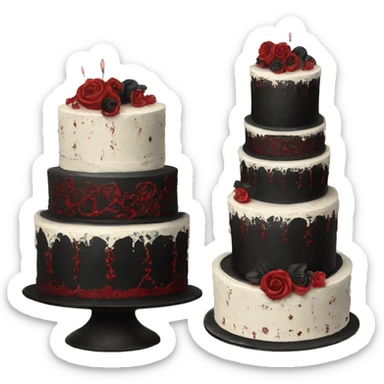 Gothic Black and red vintage cake sticker