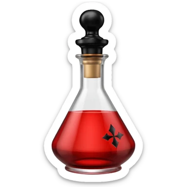 Vintage detailed potion bottle red and black  sticker