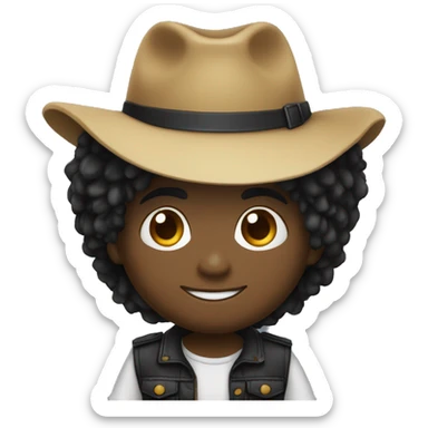 Vaqueiro Chibi com o chapeu preto fofinho sticker