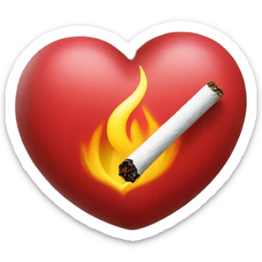 Smoking with a heart sticker