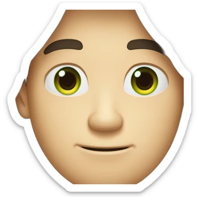 a white guy with dark brown long hair greeneye beard blacktshirt thumbup sticker