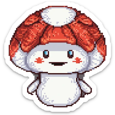 Super Mario red and white mushroom power up sticker