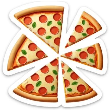 Early 2000s style pizza slice emoji with basic shapes sticker