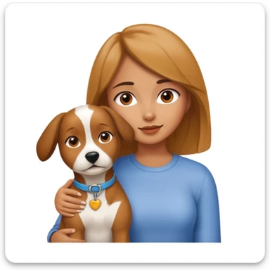 girl and dog posing cute sticker