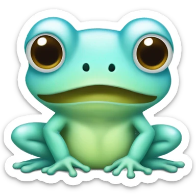 Light frog with a baby blue bow sticker
