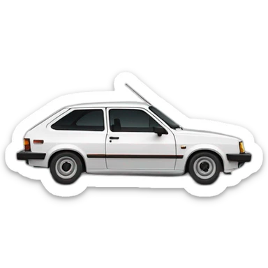opel kadett 1987 white reallistic sticker