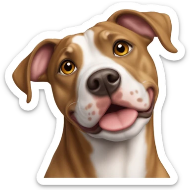 catahoula pitbull mix brown fawn and white sticker