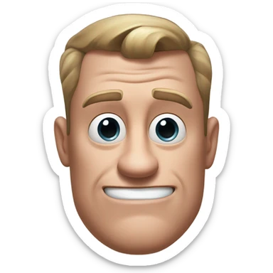 Realistic Mr incredible head with straight face and THE EVEN MORE THICCEST EVER NOSE that it clears out the eyes and needs to be in 144 pixels sticker