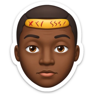 Black man squinting kiss face sticker