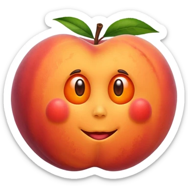 Peach with a hand print sticker